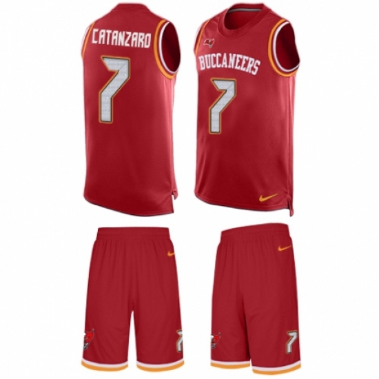 Men's Nike Tampa Bay Buccaneers #7 Chandler Catanzaro Limited Red Tank Top Suit NFL Jersey - Ujersey