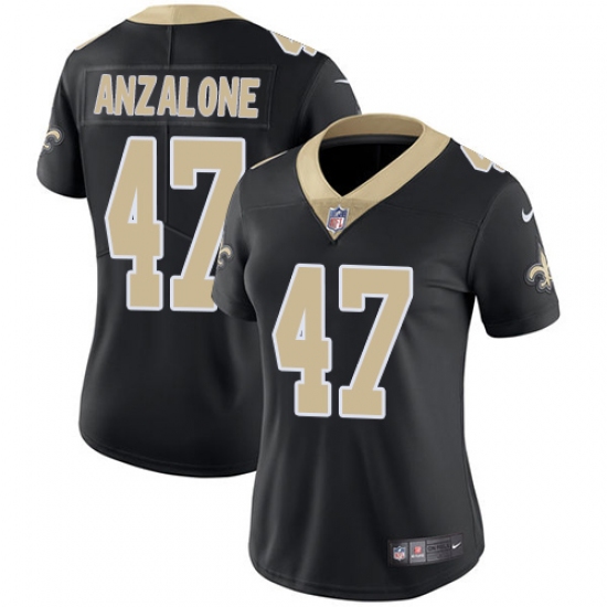 Women's Nike New Orleans Saints #47 Alex Anzalone Black Team Color Vapor Untouchable Limited Player NFL Jersey - Ujersey