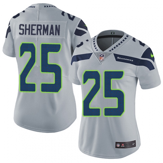 Women's Nike Seattle Seahawks #25 Richard Sherman Elite Grey Alternate NFL Jersey - Ujersey