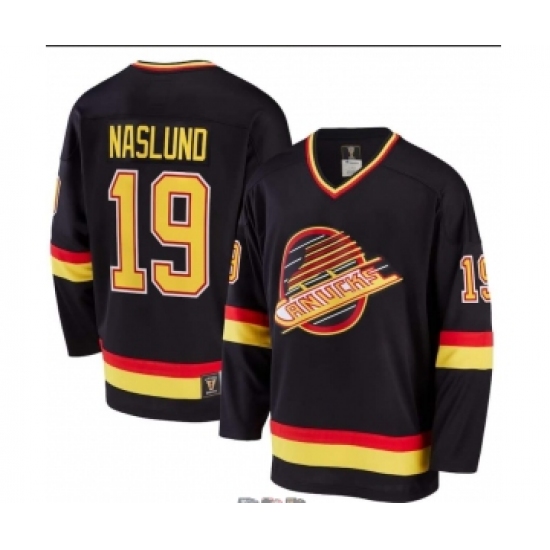 Men's Vancouver Canucks #19 Markus Naslund Black Throwback CCM Jersey - Ujersey