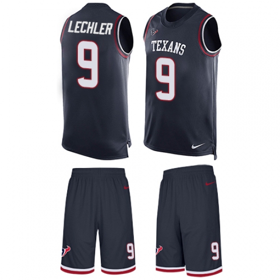 Men's Nike Houston Texans #9 Shane Lechler Limited Navy Blue Tank Top Suit NFL Jersey - Ujersey