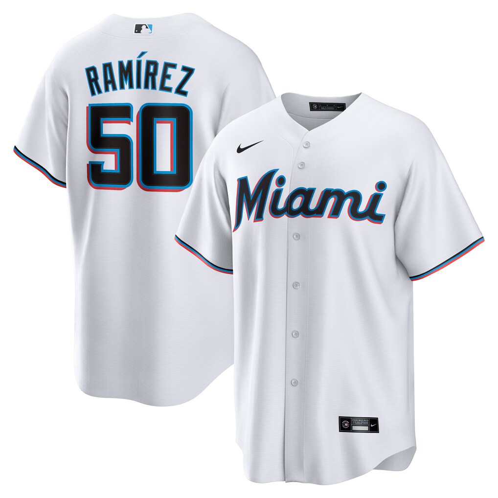 Men's Miami Marlins Agustín Ramírez Nike White Home Replica Jersey - Ujersey