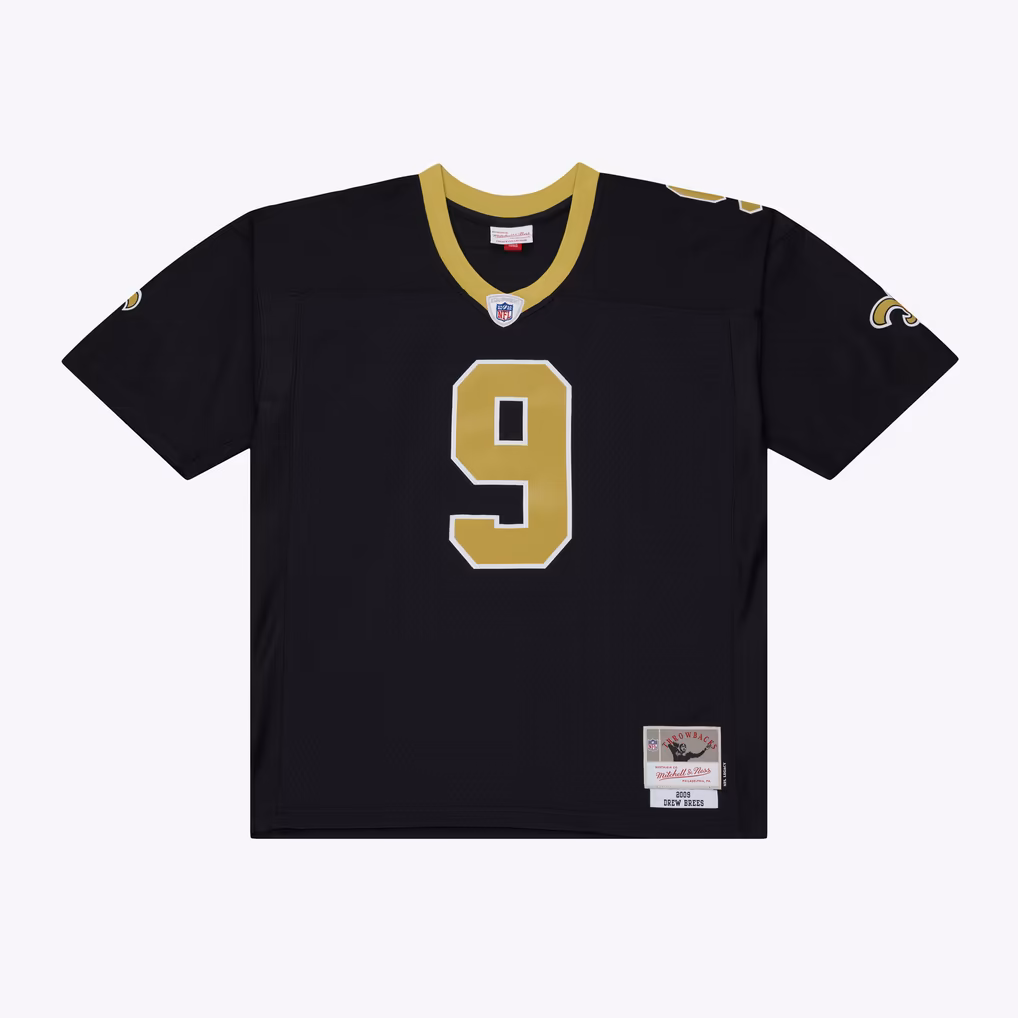 Men's New Orleans Saints Drew Brees Mitchell & Ness Black Big & Tall 2009 Legacy Retired Player Jersey - Ujersey
