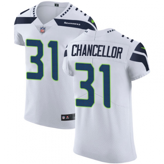 Men's Nike Seattle Seahawks #31 Kam Chancellor White Vapor Untouchable Elite Player NFL Jersey - Ujersey