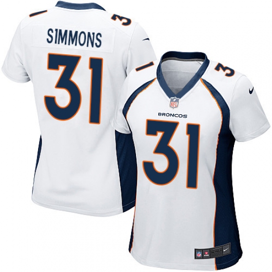 Women's Nike Denver Broncos #31 Justin Simmons Game White NFL Jersey - Ujersey