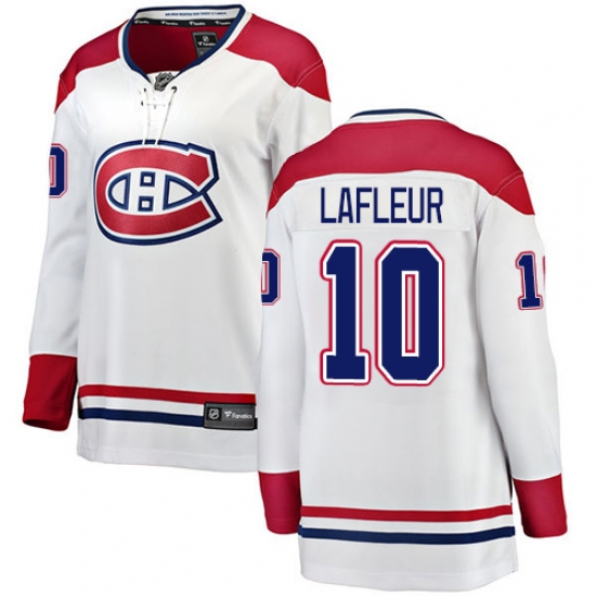 Women's Montreal Canadiens #10 Guy Lafleur Authentic White Away Fanatics Branded Breakaway NHL Jersey - Ujersey