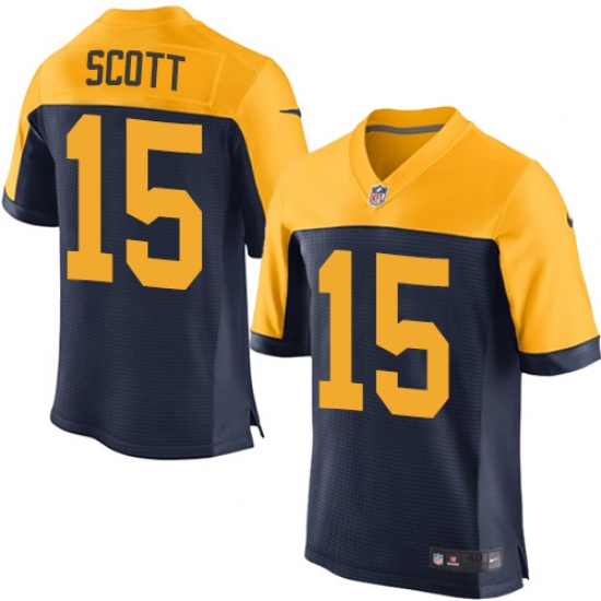 Men's Nike Green Bay Packers #15 JK Scott Elite Navy Blue Alternate NFL Jersey - Ujersey