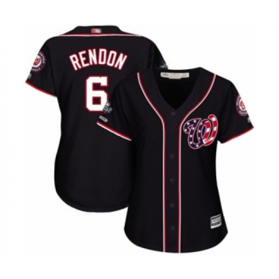 Women's Washington Nationals #6 Anthony Rendon Authentic Navy Blue Alternate 2 Cool Base 2019 World Series Champions Baseball Jersey - Ujersey