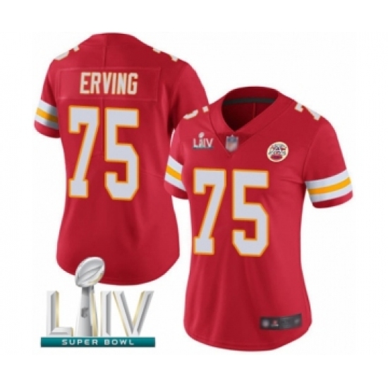 Women's Kansas City Chiefs #75 Cameron Erving Red Team Color Vapor Untouchable Limited Player Super Bowl LIV Bound Football Jersey - Ujersey