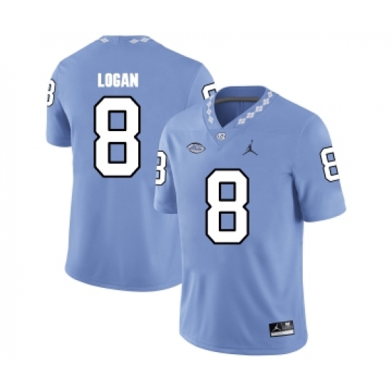 North Carolina Tar Heels 8 T.J. Logan Blue College Football Jersey - Ujersey