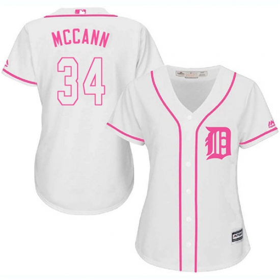 Women's Majestic Detroit Tigers #34 James McCann Authentic White Fashion Cool Base MLB Jersey - Ujersey