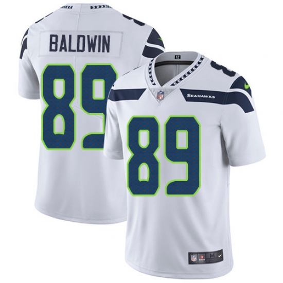 Youth Nike Seattle Seahawks #89 Doug Baldwin White Vapor Untouchable Limited Player NFL Jersey - Ujersey