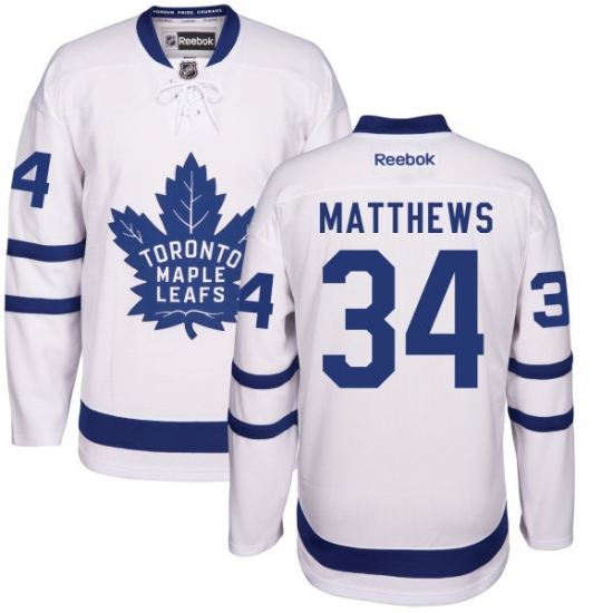 Men's Reebok Toronto Maple Leafs #34 Auston Matthews Authentic White Away NHL Jersey - Ujersey