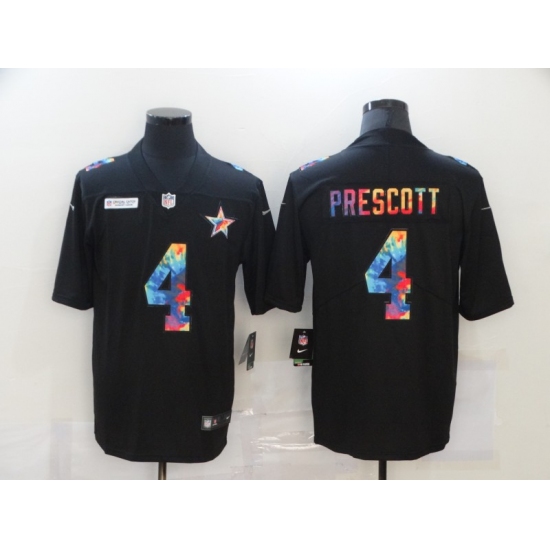 Men's Dallas Cowboys #4 Dak Prescott Rainbow Version Nike Limited Jersey - Ujersey