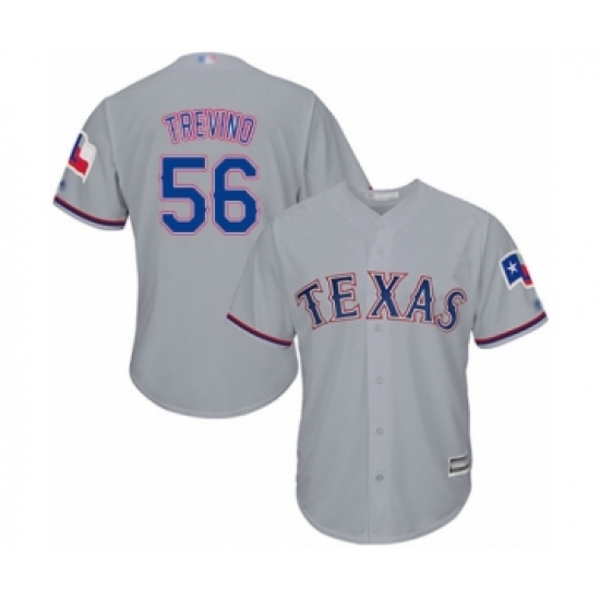 Youth Texas Rangers #56 Jose Trevino Authentic Grey Road Cool Base Baseball Player Jersey - Ujersey