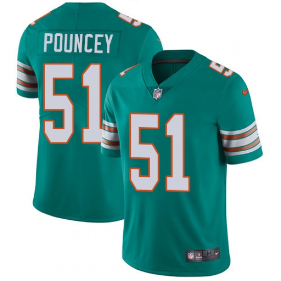 Youth Nike Miami Dolphins #51 Mike Pouncey Elite Aqua Green Alternate NFL Jersey - Ujersey