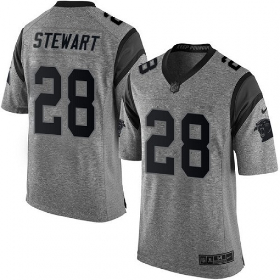 Men's Nike Carolina Panthers #28 Jonathan Stewart Limited Gray Gridiron NFL Jersey - Ujersey