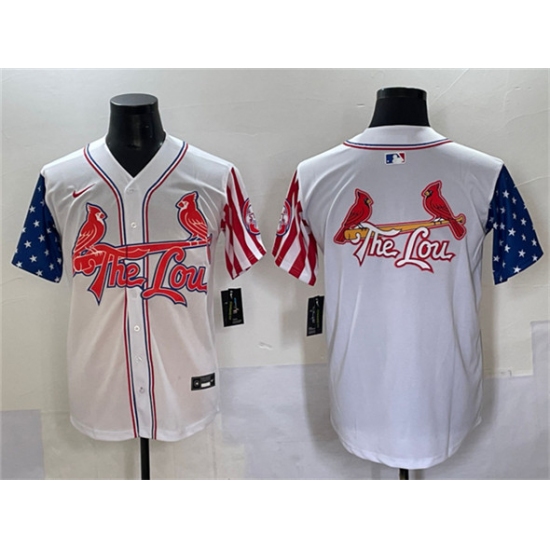 Men's St. Louis Cardinals Team Big Logo White Independence Day Vapor Premier Limited Stitched Baseball Jersey - Ujersey