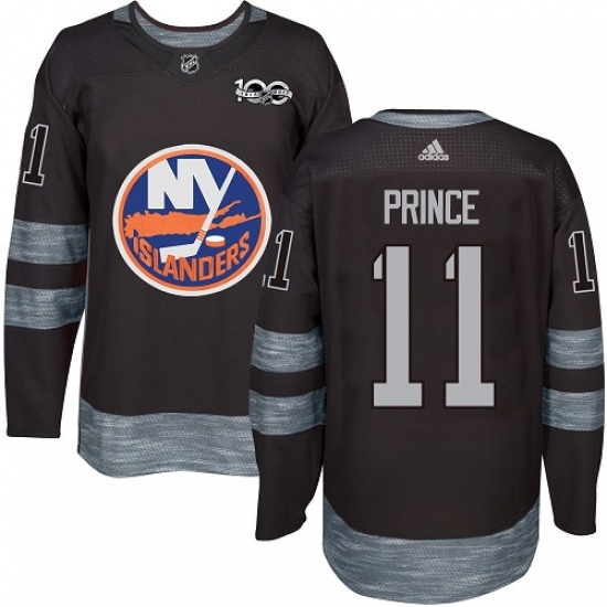 Men's Adidas New York Islanders #11 Shane Prince Authentic Black 1917-2017 100th Anniversary NHL Jersey - Ujersey