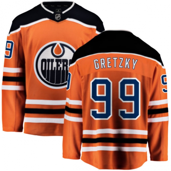 Men's Edmonton Oilers #99 Wayne Gretzky Fanatics Branded Orange Home Breakaway NHL Jersey - Ujersey