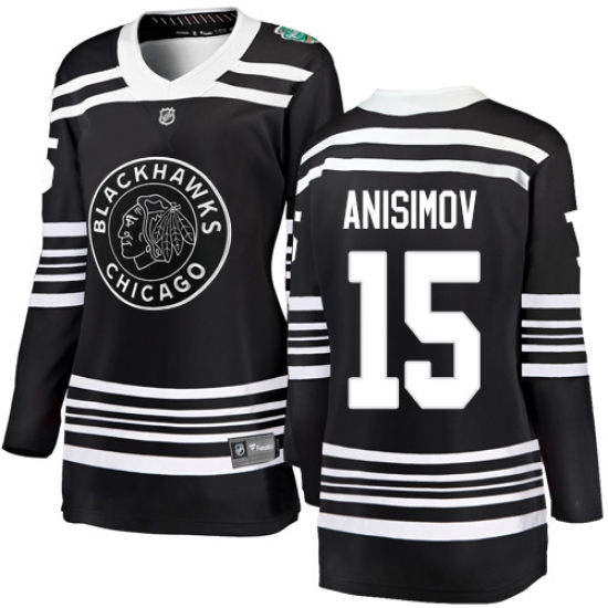 Women's Chicago Blackhawks #15 Artem Anisimov Black 2019 Winter Classic Fanatics Branded Breakaway NHL Jersey - Ujersey