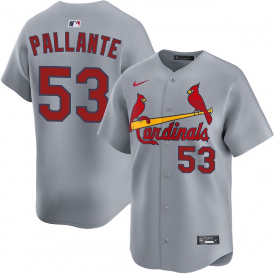 Men's St. Louis Cardinals #53 Andre Pallante Gray 2024 Away Limited Stitched Baseball Jersey - Ujersey