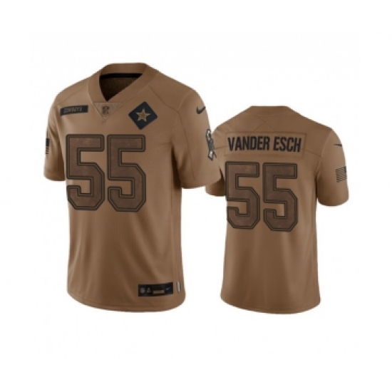 Men's Nike Dallas Cowboys #55 Leighton Vander Esch 2023 Brown Salute To Service Limited Football Stitched Jersey
