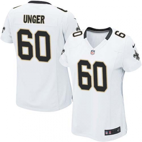 Women's Nike New Orleans Saints #60 Max Unger Game White NFL Jersey - Ujersey