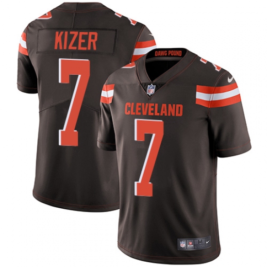 Men's Nike Cleveland Browns #7 DeShone Kizer Brown Team Color Vapor Untouchable Limited Player NFL Jersey - Ujersey