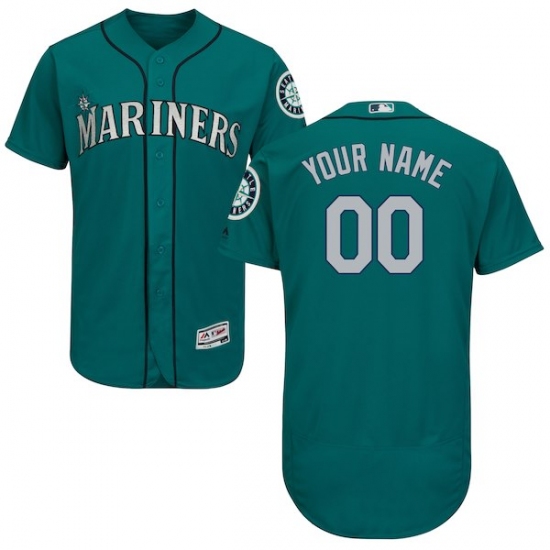 Men's Seattle Mariners Majestic Alternate Green Flex Base Authentic Collection Custom Jersey - Ujersey