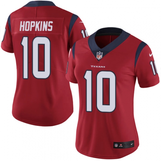Women's Nike Houston Texans #10 DeAndre Hopkins Limited Red Alternate Vapor Untouchable NFL Jersey - Ujersey
