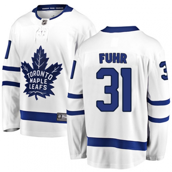 Men's Toronto Maple Leafs #31 Grant Fuhr Fanatics Branded White Away Breakaway NHL Jersey - Ujersey
