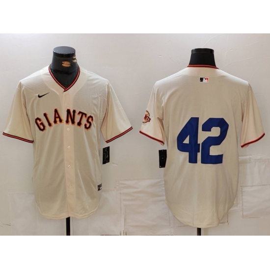 Men's San Francisco Giants #42 Jackie Robinson Cream Limited Stitched Cool Base Jersey - Ujersey