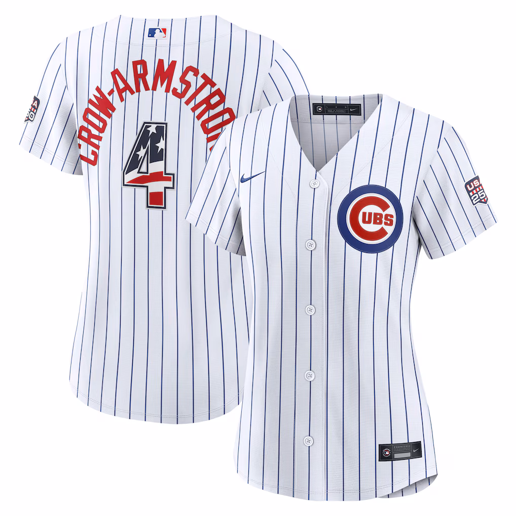Women's Chicago Cubs Pete Crow-Armstrong Nike White USA 250 Fourth of July Home Stadium Jersey - Ujersey