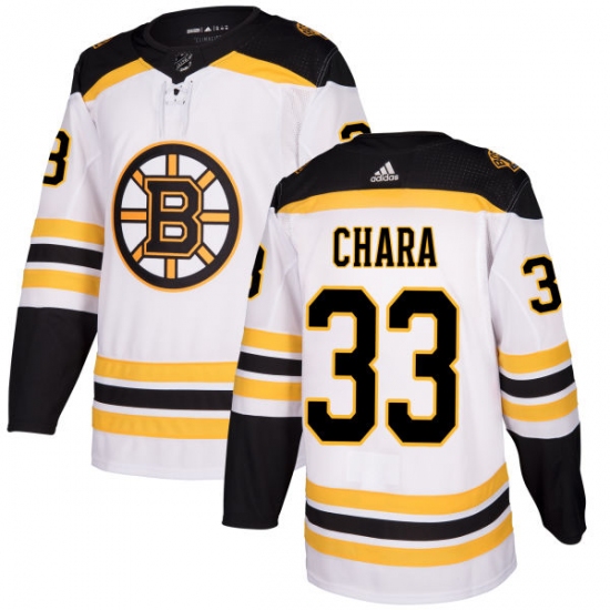 Women's Adidas Boston Bruins #33 Zdeno Chara Authentic White Away NHL Jersey - Ujersey