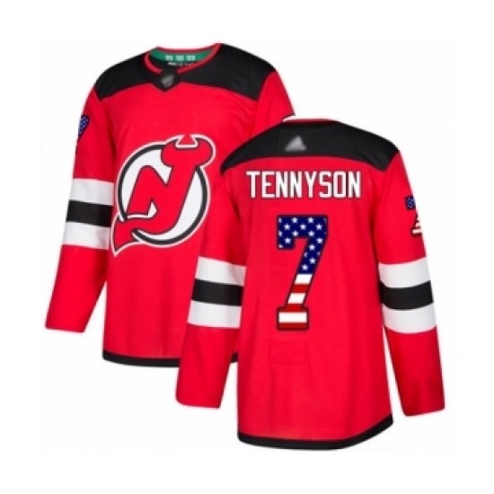 Youth New Jersey Devils #7 Matt Tennyson Authentic Red USA Flag Fashion Hockey Jersey - Ujersey