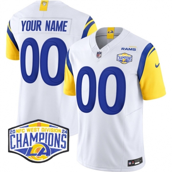 Women's Los Angeles Rams Active Player Custom White 2024 NFC West Champions F.U.S.E. Vapor Untouchable Stitched Football Jersey - Ujersey