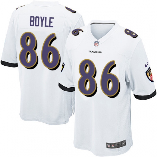 Men's Nike Baltimore Ravens #86 Nick Boyle Game White NFL Jersey - Ujersey
