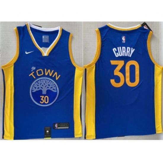 Men's Golden State Warriors #30 Stephen Curry Royal Stitched Jersey - Ujersey