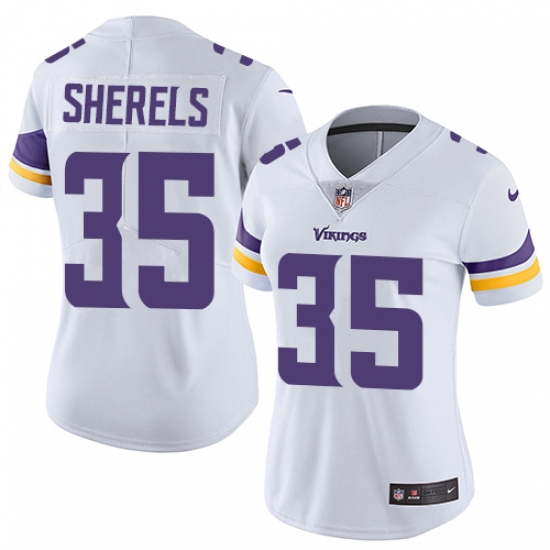 Women's Nike Minnesota Vikings #35 Marcus Sherels White Vapor Untouchable Limited Player NFL Jersey - Ujersey