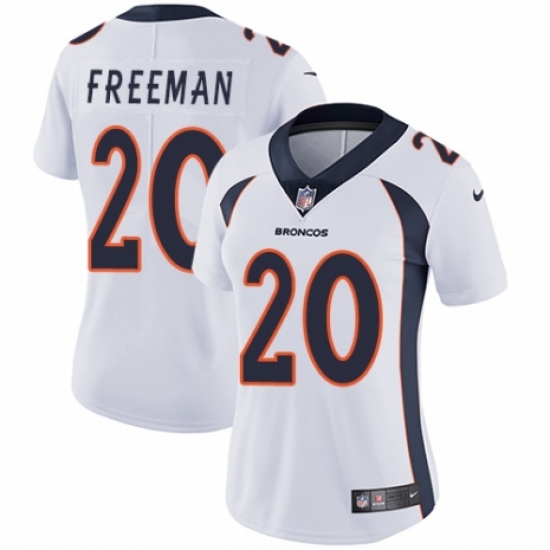 Women's Nike Denver Broncos #20 Royce Freeman White Vapor Untouchable Limited Player NFL Jersey - Ujersey