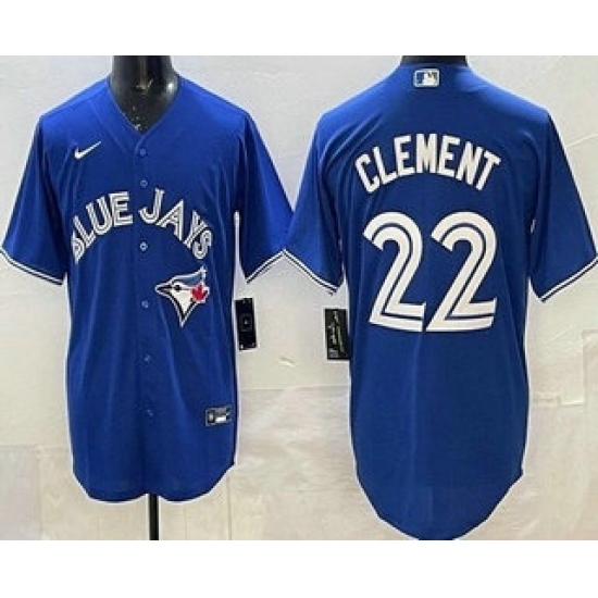 Men's Toronto Blue Jays #22 Ernie Clement Blue Cool Base Jersey - Ujersey