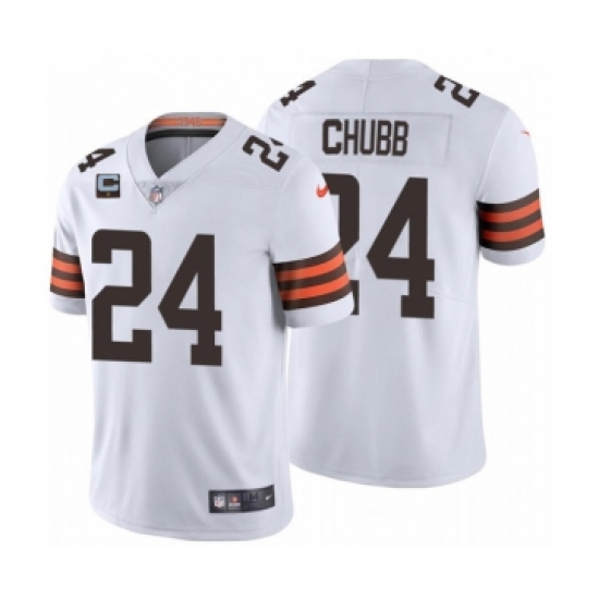 Men's Cleveland Browns 2022 #24 Nick Chubb White With 1-star C Patch Vapor Untouchable Limited NFL Stitched Jersey - Ujersey