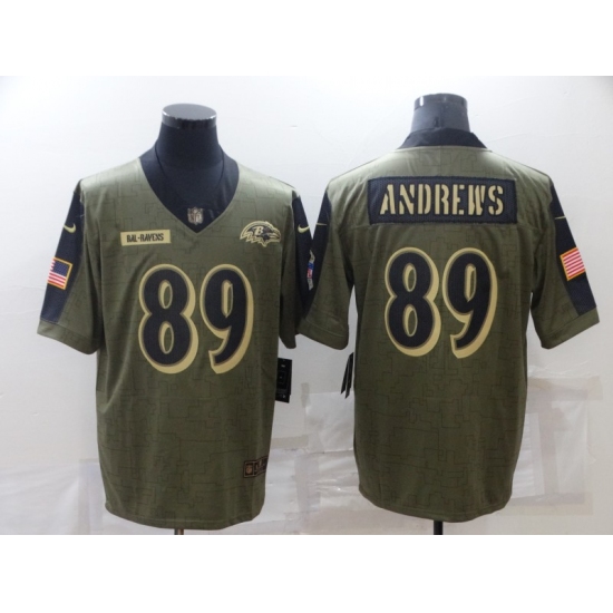 Men's Baltimore Ravens #89 Mark Andrews Nike Olive 2021 Salute To Service Limited Player Jersey - Ujersey
