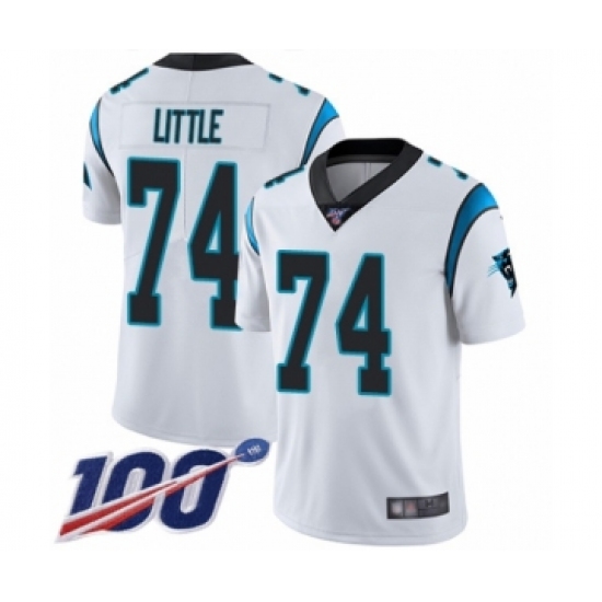 Men's Carolina Panthers #74 Greg Little White Vapor Untouchable Limited Player 100th Season Football Jersey - Ujersey
