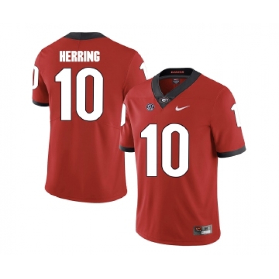 Georgia Bulldogs 10 Malik Herring Red College Football Jersey - Ujersey