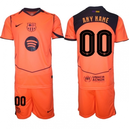 Men FC Barcelona 2026 Soccer Jerseys Orange CUSTOM (2) - Ujersey