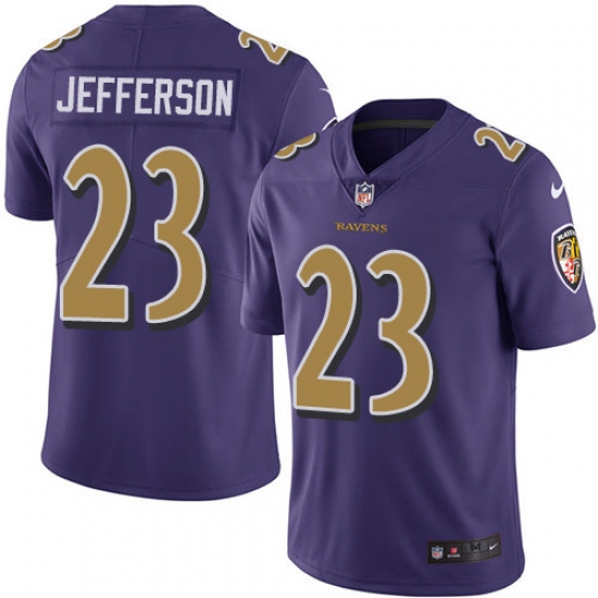 Men's Nike Baltimore Ravens #23 Tony Jefferson Limited Purple Rush Vapor Untouchable NFL Jersey - Ujersey