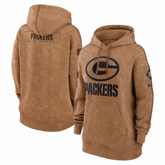 Women's Green Bay Packers Nike Brown 2023 Salute to Service Pullover Hoodie - Ujersey