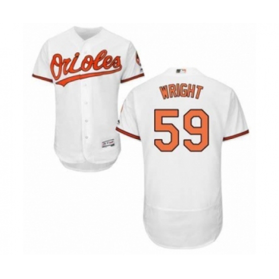 Men's Baltimore Orioles #59 Mike Wright Jr. Authentic White Home Flex Base Jersey - Ujersey